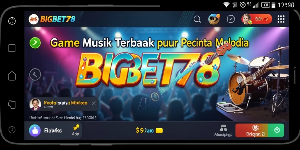 Tampilan gameplay seru dari BIGBET78 dengan koleksi lagu menarik.