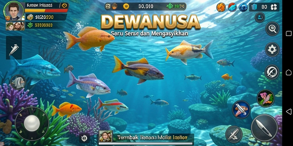 Gameplay seru Tembak Ikan dalam DEWANUSA.