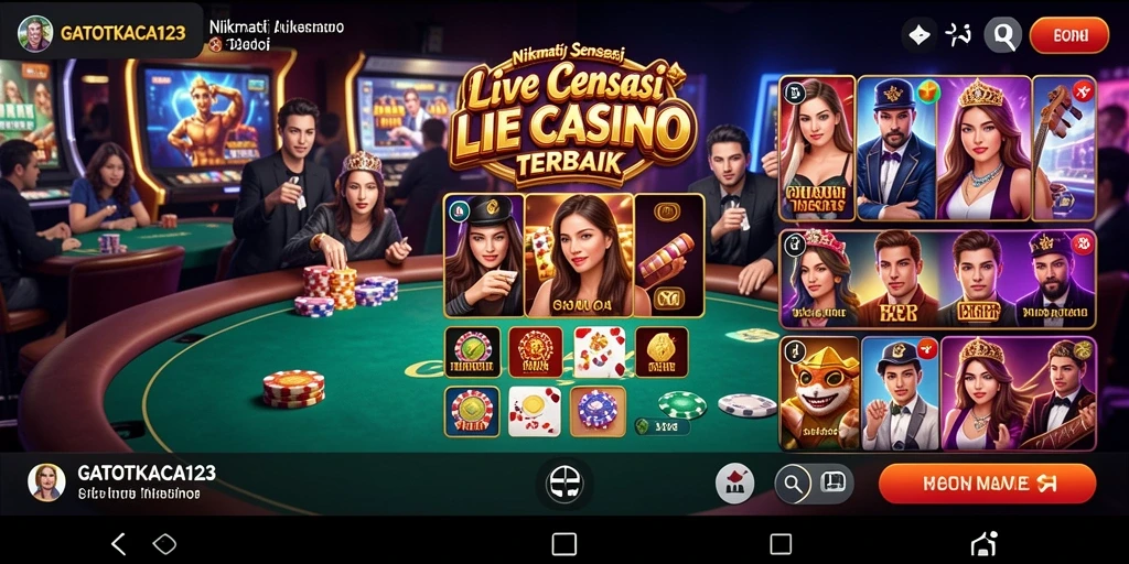Gameplay live casino yang seru dan interaktif di GATOTKACA123.