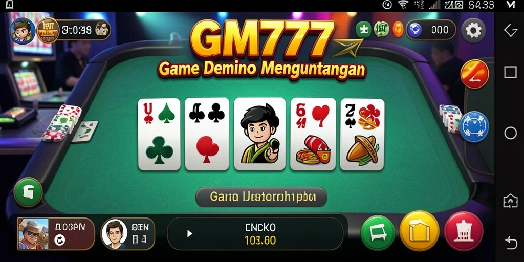 Screenshot gameplay GM777 menampilkan pemain yang sedang bersaing dalam permainan Domino.