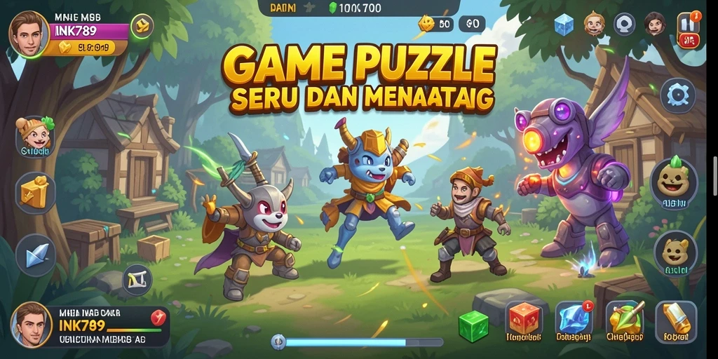Tampilan gameplay seru dari game Puzzle INK789.