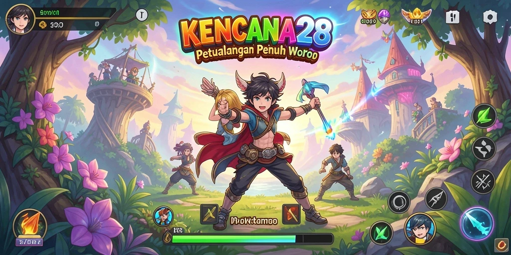 Tampilan gameplay KENCANA28 yang mengasyikkan dan penuh warna.