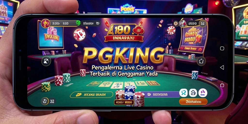 Screenshot PGKING menampilkan dealer live dalam aksi di atas meja permainan.