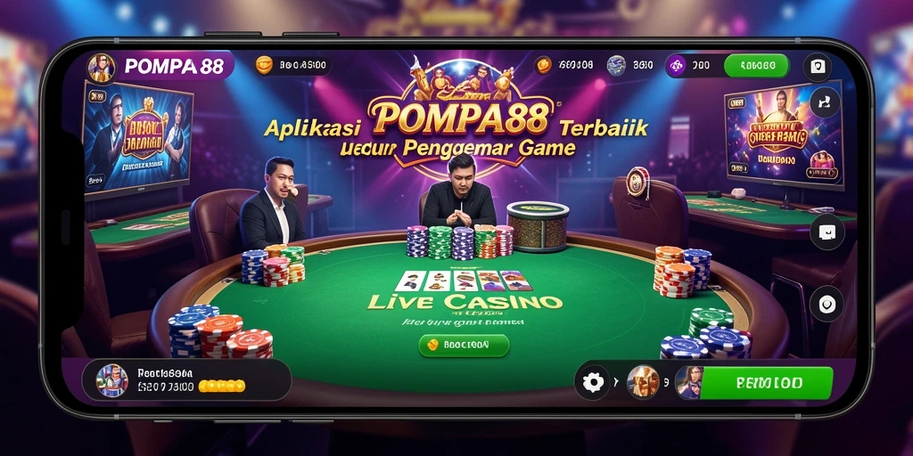 Tampilan gameplay Live Casino yang menegangkan dan interaktif di POMPA88.
