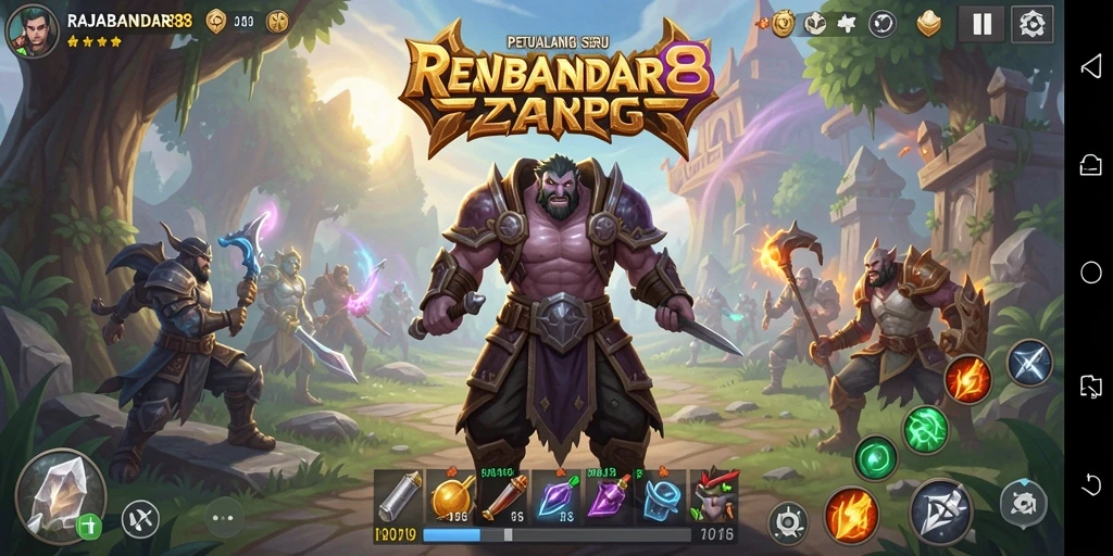 Screenshot utama RAJABANDAR88 menunjukkan aksi seru dalam gameplay ARPG.