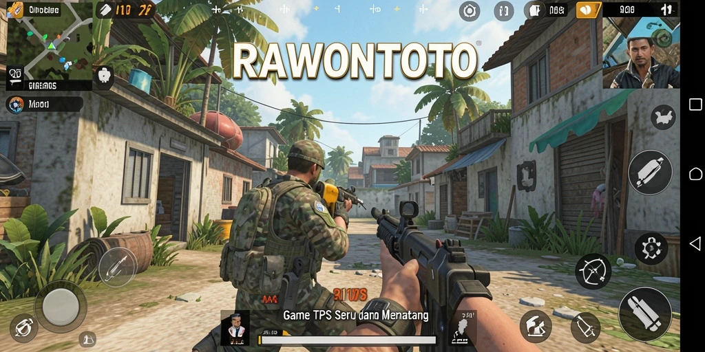 Tangkapan layar menunjukkan aksi seru dalam game TPS RAWONTOTO.