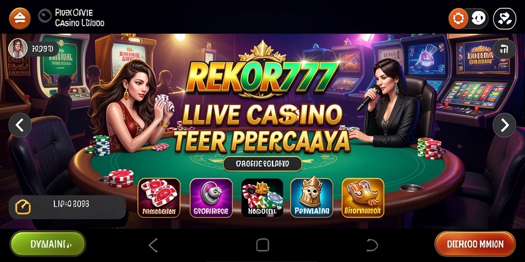 Tampilan utama REKOR777 dengan dealer profesional dalam aksi permainan Live Casino.