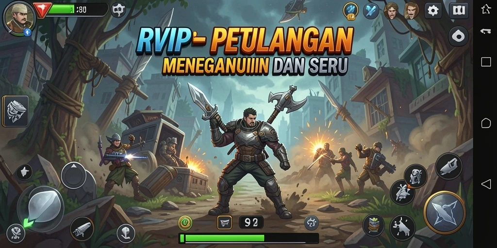 Tampilan gameplay RVIP yang epik dan mendebarkan.