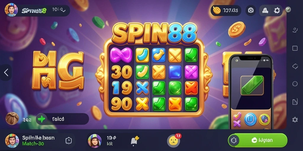 Tangkapan layar gameplay SPIN88 dengan kombinasi simbol yang menantang.