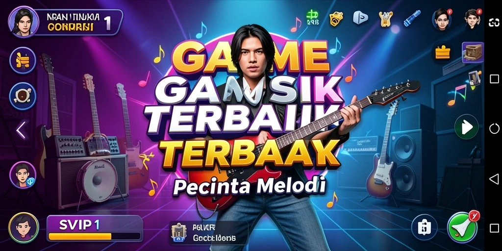 Tampilan gameplay SVIP1 yang menunjukkan aksi permainan musik yang seru.