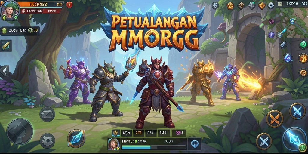 Tangkapan layar gameplay TKP188 yang menggambarkan petualangan dalam dunia MMORPG.