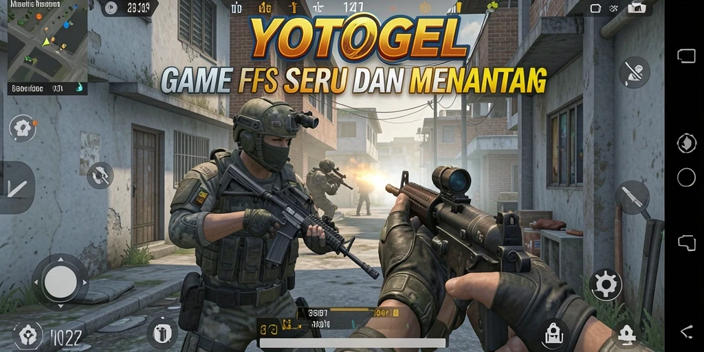 Tampilan aksi gameplay FPS YOTOGEL dengan grafis menakjubkan.