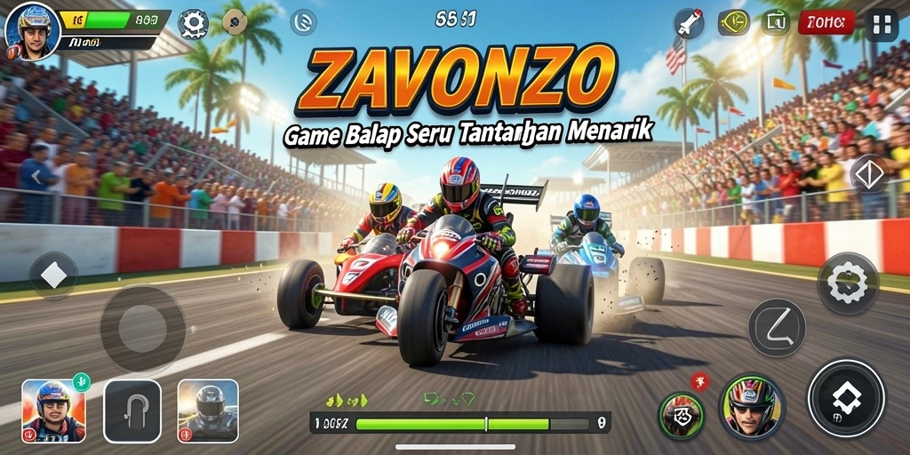 Gameplay mendebarkan dari balapan seru di ZAVONZO.